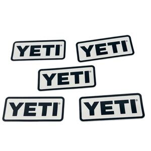 Yeti stickers - navy and White Logo Stickers.  Set of 5